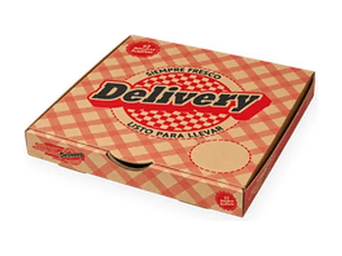 Caja de Pizza Corrugado Delivery 25x25x4,5cm